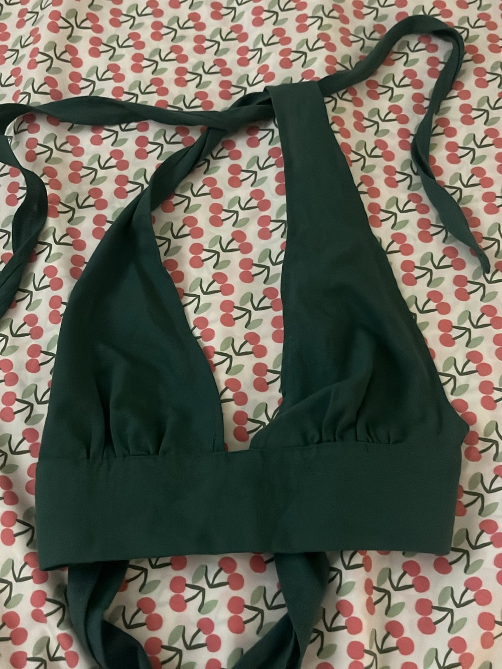 Deep Green Halter Bikini Top
